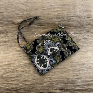 Vintage VERA BRADLEY Cambridge Luggage Tag Envelope Card Holder Green Blue 2007